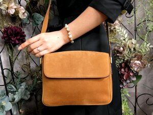 ●超美品●CELINE セリーヌ●フラップ●スエード レザー 本革●ショルダー バッグ●ブラウン●ゴールド金具●斜め掛け●かばん●Js53458