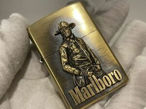 1円 ZIPPO ライター マルボロ Marlboroジッポ Zippoオイルライター真鍮製 中古品 喫煙グッズ ジッポー 火花確認済R674286