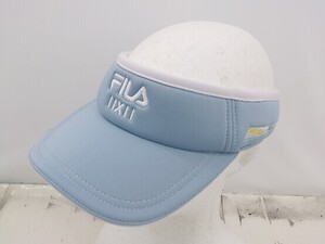 ◇ FILA GOLF フィラゴルフ ロゴ 刺繍 サンバイザー ブルー レディース E