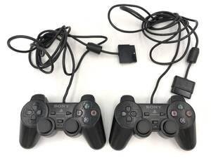 ★2点セット【PS2コントローラー】PlayStation2 プレイステーション2 DUALSHOCK2 ジャンク品 ゲーム ブラック 黒色 有線