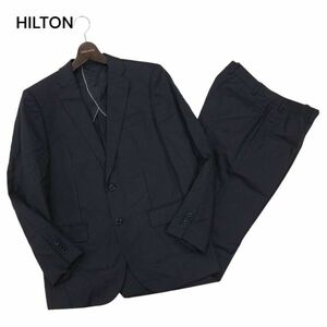 HILTON ヒルトン 通年 背抜き★ ストライプ セットアップ スーツ Sz.92A5　メンズ ネイビー ビジネス　I4T01824_5#O