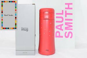 ☆新品未使用☆Paul Smith ロゴ アルファベット ボトル ステンレス 水筒 ☆レッド ☆容量350ml ☆真空2重構造 ☆箱＆紙袋付