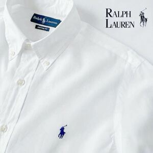 ラルフローレン RALPH LAUREN ボタンダウン 長袖シャツ M 175/96A (日本L) ホワイト ポプリン 白 シャツ