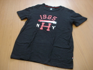 送料無料☆TOMMY HILFIGERロゴ半袖Tシャツ/トミーヒルフィガー/黒/M