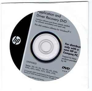 HP 用リカバリDVD Windows 7 Pro 32 bit