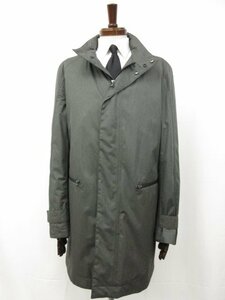 超美品【ヒューゴボス HUGO BOSS】WIND RESISTANT 収納可能なフード付 中綿入りコート (メンズ) size48 チャコールグレー系 □17MW3372□