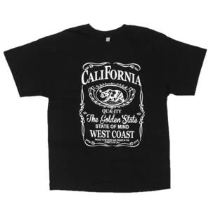 LA ストリートプリント CALIFORNIA QUAITY The Golden State 半袖 Tシャツ　(ブラック) 　並行輸入品　(XL)