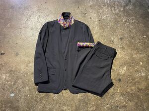 COMME des GARCONS HOMME 02SS フラワー刺繍ウールギャバセットアップコムデギャルソンオム 2002SS AD2001 S M