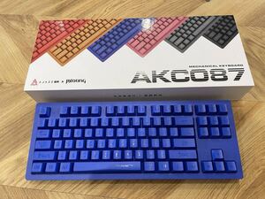 新品 A.JAZZ×MLOONG AKC087 ゲーミングキーボード 有線 + 2.4Ghz+BT メカニカルキーボード 未使用 ブルー