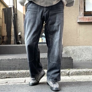 Wrangler×FOLL(JOURNAL STANDARD×UNFOLLOW) 23AW 別注Double Knee Wide Jeansウォッシュダメージ加工デニムパンツ 8069000110586