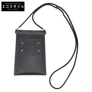 【1円】 Maison Margiela メゾンマルジェラ ブラック スマホーケース ショルダーバッグ