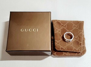 【GUCCI】グッチ リング ブランデッド シルバー925 箱付き Gリング