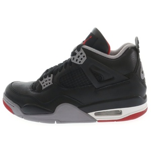 ナイキ AIR JORDAN 4 Retro Bred エアジョーダン4 ブレッド リイマジンド ハイカットスニーカー ブラック US8/26cm FV5029‐006