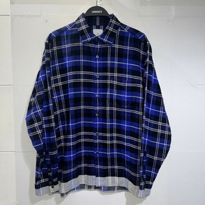 UNIFORM EXPERIMENT 22aw LINE FLANNEL CHECK REGULAR COLLAR BIG SHIRT Lサイズ ユニフォームエクスペリメント ラインフランネルチェック