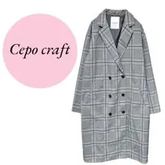 【Cepo craft】アウター♡羽織り♡コート♡ダブルボタン【М】チェック