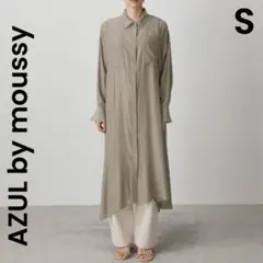 【AZUL by moussy】S アシンメトリー ロングシャツ カーキ 長袖