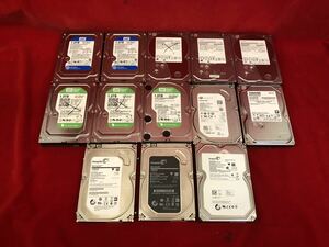 ★HDD/1.0TB/13個まとめ/3.5インチ/WD10EZEX/HDS721010CLA332/HUA722010CLA330/WD10EZRX/WD10EARX/DT01ACA100/ST1000DM003★SR(L257)