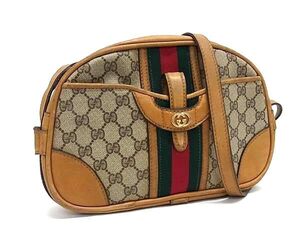 1円 GUCCI グッチ オールドグッチ ヴィンテージ PVC クロスボディ ショルダーバッグ 斜め掛けかばん 肩掛け レディース ベージュ系 FG3249