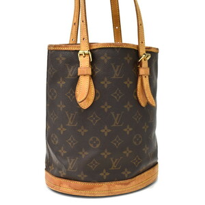 1円 ◎良品 LOUIS VUITTON ルイヴィトン ショルダーバッグ バケットPM M42238 モノグラム キャンバス ブラウン◎E.Cil.tI-21