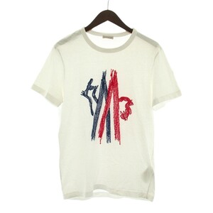 モンクレール MONCLER 17SS GRENOBLE MAGLIA グルノーブル Tシャツ カットソー 半袖 ロゴ刺繍 クルーネック S 白 C10918035050 8390T