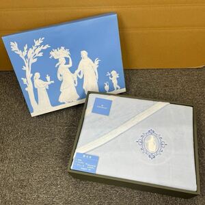 ☆138. 未使用 長期保管品 WEDGWOOD ウェッジウッド 綿毛布 140cm×200cm 西川産業 寝具 現状品