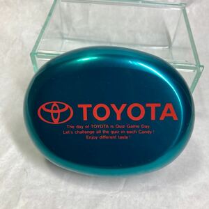 トヨタ TOYOTA 空き缶 空き瓶 お宝アンティーク JAPAN お菓子入れ 小箱 大手自動車メーカー 世界のTOYOTA 小物 エメラルドカラー 空缶