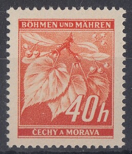 1939/42年 ドイツ占領下 ボヘミア&モラビア 切手シナの木の枝 40h