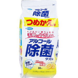 【まとめ買う】フマキラー アルコール除菌タオル つめかえ用 80枚入×12個セット