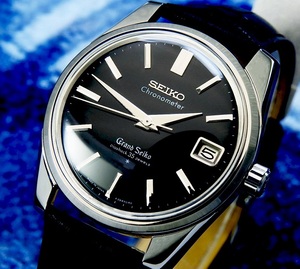 GRAND SEIKO グランド セイコー Chronometer DIASHOCK 35 JEWELS 43999 Black Dial 手巻き メンズ (美品、OH済み ) / 36mm