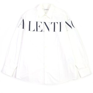 未使用品▼VALENTINO ヴァレンティノ 2020年製 UV3ABD005AP VLTN ロゴプリント オーバーフィット 長袖シャツ 42 ハンガー付き 正規品