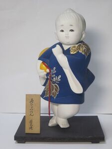 高さ約25㎝ 博多人形 寿ひょうたん 芳己作？ 土人形 郷土玩具 男の子 ひょうたん 縁起物 置物 民芸品 福岡 昭和レトロ インテリア