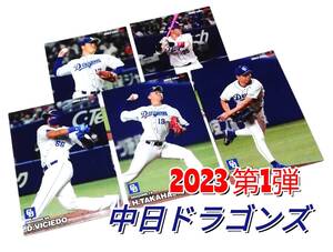 【 2023　第1弾　中日ドラゴンズ 】　レギュラーカード　全5種セット　★　カルビープロ野球チップス　髙橋　大野　柳　木下　ビシエド