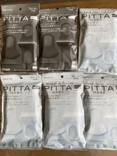 PITTA MASK ピッタマスク　レギュラーグレー&ホワイト6袋　18枚日本製