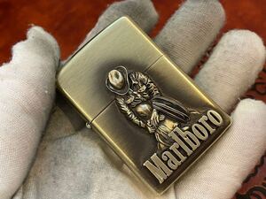 1円 ZIPPO ライター マルボロ Marlboroジッポ Zippoオイルライター真鍮製 中古品 喫煙グッズ ジッポー 火花確認済R603106