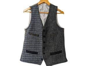 Beauty&youth Harris Tweed ハリスツイードクレイジーベスト ジレ ヘリンボーン