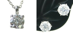 ダイヤモンド ネックレス ピアス 0.410ct Dカラー VVS2クラス 3EXカット H&C 0.8ctup Dカラー VVSクラス 3EXカット H&C CGL