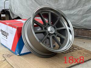 新品！American Racing VN510 Draft 18x8+0 5H PCD127 VINTAGE SILVER / DIAMOND CUT LIP 深リム USDM