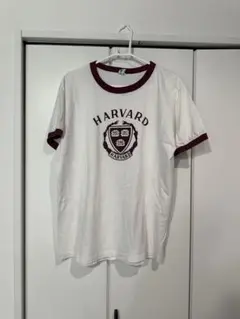 80s USA製 Champion HARVARD リンガーT