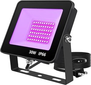 ブラックライト 30W LED投光器 UVライト紫外線投光器 防水IP66 UVレジン 硬化用 3Dモデル乾燥用 パーティー用品 舞台照明 店舗 30w1個