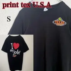 print tex U.S.A テキサス ロードハウス 両面プリント Tシャツ