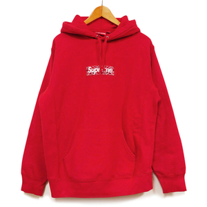 シュプリーム Supreme ペイズリーボックスロゴ パーカー Bandana Box Logo Hooded Sweatshirt コットン100% 赤 メンズMサイズ