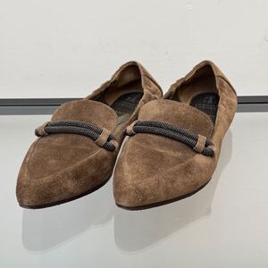 ブルネロクチネリ◆スウェード◆フラット◆シューズ ブラウン 35 Brunello Cucinelli スエード パンプス 靴 レディース フラットシューズ