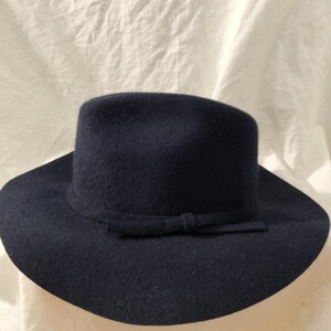 サンフランシスコ ハット カンパニー wool フェドラ ハット fedora hat navy 濃紺 ネイビー アメリカ製 男女兼 ソフト帽 フェルト　58cm