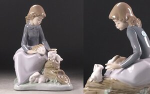 ∇花∇【リヤドロ ナオ/LLADRO NAO】 磁器人形「ウサギと少女」 リヤドロフィギュリン