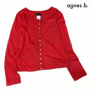 【送料無料】agnes b. アニエスベー★カーディガンプレッション カットソー素材 レッド 赤