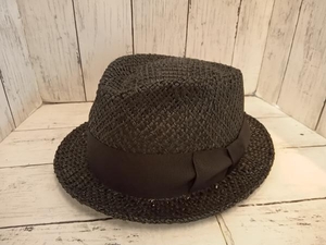 Dry Bones DHC-437 Twisted Straw Gambler Hat ストローハット 麦わら帽子 60 ブラック メンズ カジュアル