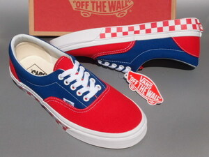 新品 USA限定 US 8,5 / 26,5cm VANS ERA 紺x赤 サイドテープ (BMX Checkerboard) 日本未入荷!!