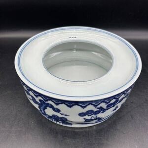 周山 戸田屋 金魚鉢 火鉢 睡蓮鉢 魚缶 水鉢 筆洗 書道具 陶器 陶器製 X14-1