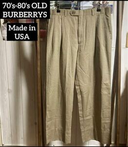 希少70s80sオールドBURBERRYSセットアップスラックストラウザーパンツ/スーツ