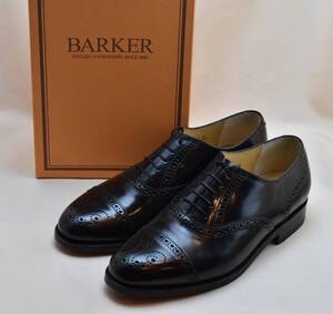 SALE!! BARKER UK6.5　664337　バーカー グッドイヤー式 セミブローグオックス 黒ハイシャインレザー　25-25.5cm相当 未使用品 イギリス製